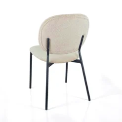 Werza Beige sedia Imbottita tessuto beige effetto melange struttura metallo nero opaco impilabile h81 l47 p58