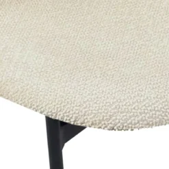 Werza Beige sedia Imbottita tessuto beige effetto melange struttura metallo nero opaco impilabile h81 l47 p58