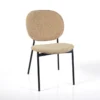 Werza Sabbia sedia Imbottita tessuto sabbia effetto melange struttura metallo nero opaco impilabile h81 l47 p58
