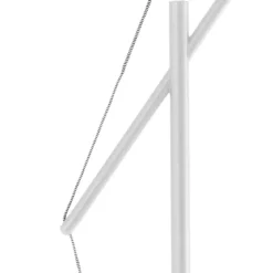 White gear lampada da terra fusto metallo bianco opaco paralume tessuto bianco h210 p50 l160