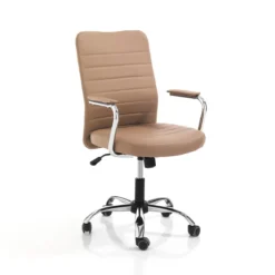 Wichita brown sedia da ufficio regolabile e girevole in pelle sintetica di colore marrone con ruote 56x66 h92/102 cm
