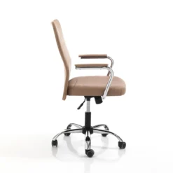 Wichita brown sedia da ufficio regolabile e girevole in pelle sintetica di colore marrone con ruote 56x66 h92/102 cm