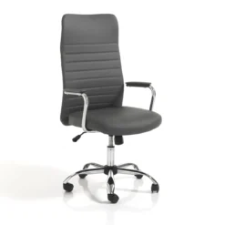 Wichita high brown sedia da ufficio regolabile e girevole in pelle sintetica colore grigio con ruote 56x62 h108/118 cm