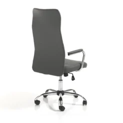 Wichita high brown sedia da ufficio regolabile e girevole in pelle sintetica colore grigio con ruote 56x62 h108/118 cm