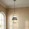 Wien a lampadario rivestito in tessuto colorato grigio bianco e paglia di vienna cn cavo regolabile d27 h43 cm