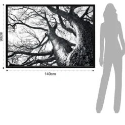 Winter tree quadro stampa su tela h90 l140 p3 cm