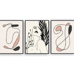 Woman composizione 3 quadri h70 l50 p3 cm