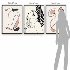 Woman composizione 3 quadri h70 l50 p3 cm