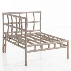 Yanni basamento angolare in rattan sbiancato per 1 elemento kamar 80x80xh70 cm
