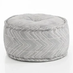 Yantra ikat grey pouf outdoor tessuto waterproof cm. 60 x 60 h.30