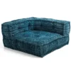 Yara blue elemento angolare rivestimento cotone 100% blu 80x80xh40 cm