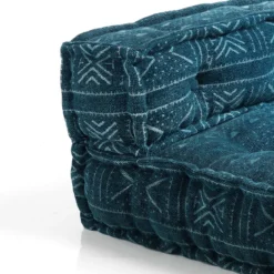 Yara blue elemento angolare rivestimento cotone 100% blu 80x80xh40 cm