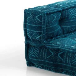 Yara blue elemento centrale rivestimento cotone 100% blu 80x80xh40 cm
