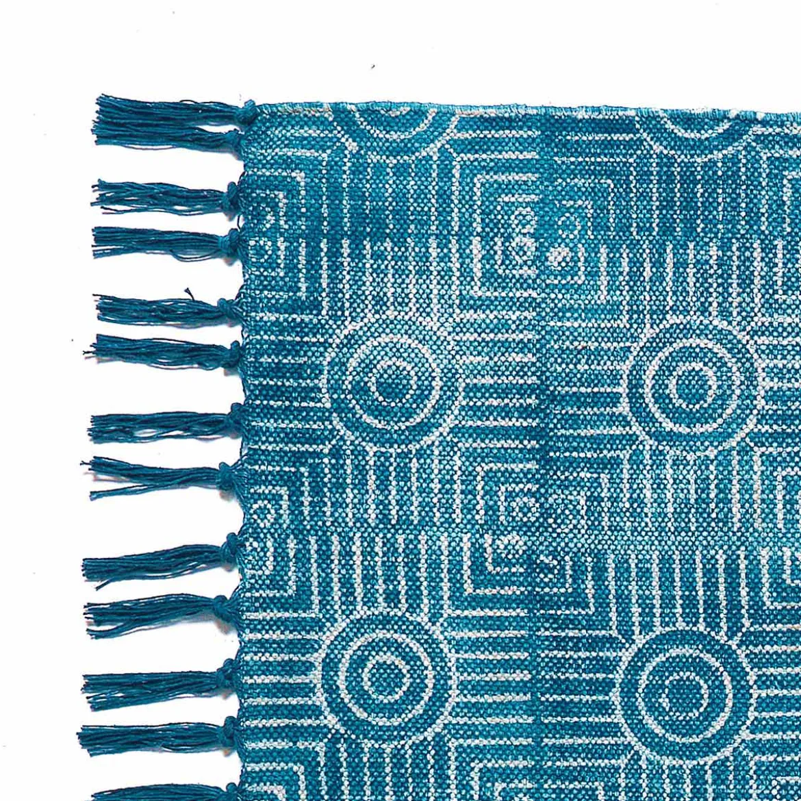 Yara blue tappeto blue programma cotone 100% blu con nappe 195x115 cm