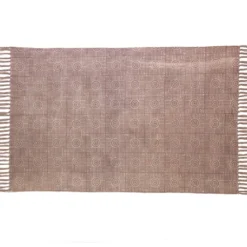 Yara brown tappeto brown programma cotone 100% beige con nappe 195x115 cm
