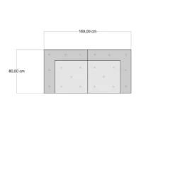 Yara divano 2 posti composizione 05 rivestimento cotone 100% blu e bianco 160x80xh40 cm