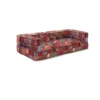 Yara divano 2 posti composizione 11 rivestimento cotone 100% patchwork rosso 160x80xh40 cm