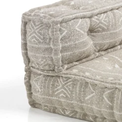 Yara elemento angolare in cotone brown e beige con imbottitura tessile 80x80x40 cm
