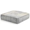 Yara grey/beige pouf quadrato in cotone grigio/beige con imbottitura tessile interna 80x80x20 cm