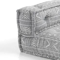 Yara grey elemento centrale in cotone grigio con imbottitura interna tessile 80x80x40 cm