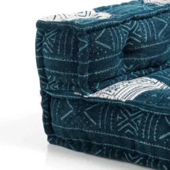 Yara high divano 2 posti composizione 05 rivestimento cotone 100% blu e bianco 160x80xh60 cm