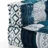 Yara high divano 2 posti composizione 10 rivestimento cotone 100% patchwork blu 160x80xh60 cm