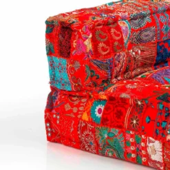 Yara high divano 2 posti composizione 26 rivestimento cotone 100% patchwork multicolore 160x80xh60 cm