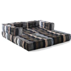 Yara high divano 2 posti tessuto effetto lana alto non sfoderabile interno in fibre cm 160x80x60