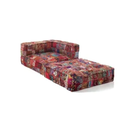 Yara high poltrona / chaise longue composizione 31 rivestimento cotone 100% patchwork multicolore 80x80xh60 cm