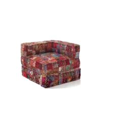 Yara high poltrona / chaise longue composizione 31 rivestimento cotone 100% patchwork multicolore 80x80xh60 cm