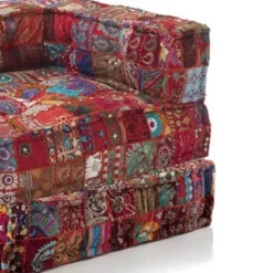 Yara high poltrona / chaise longue composizione 31 rivestimento cotone 100% patchwork multicolore 80x80xh60 cm