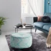 Yara ikat mint pouf outdoor tessuto waterproof cm. 60 x 60 h.30
