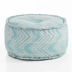 Yara ikat mint pouf outdoor tessuto waterproof cm. 60 x 60 h.30