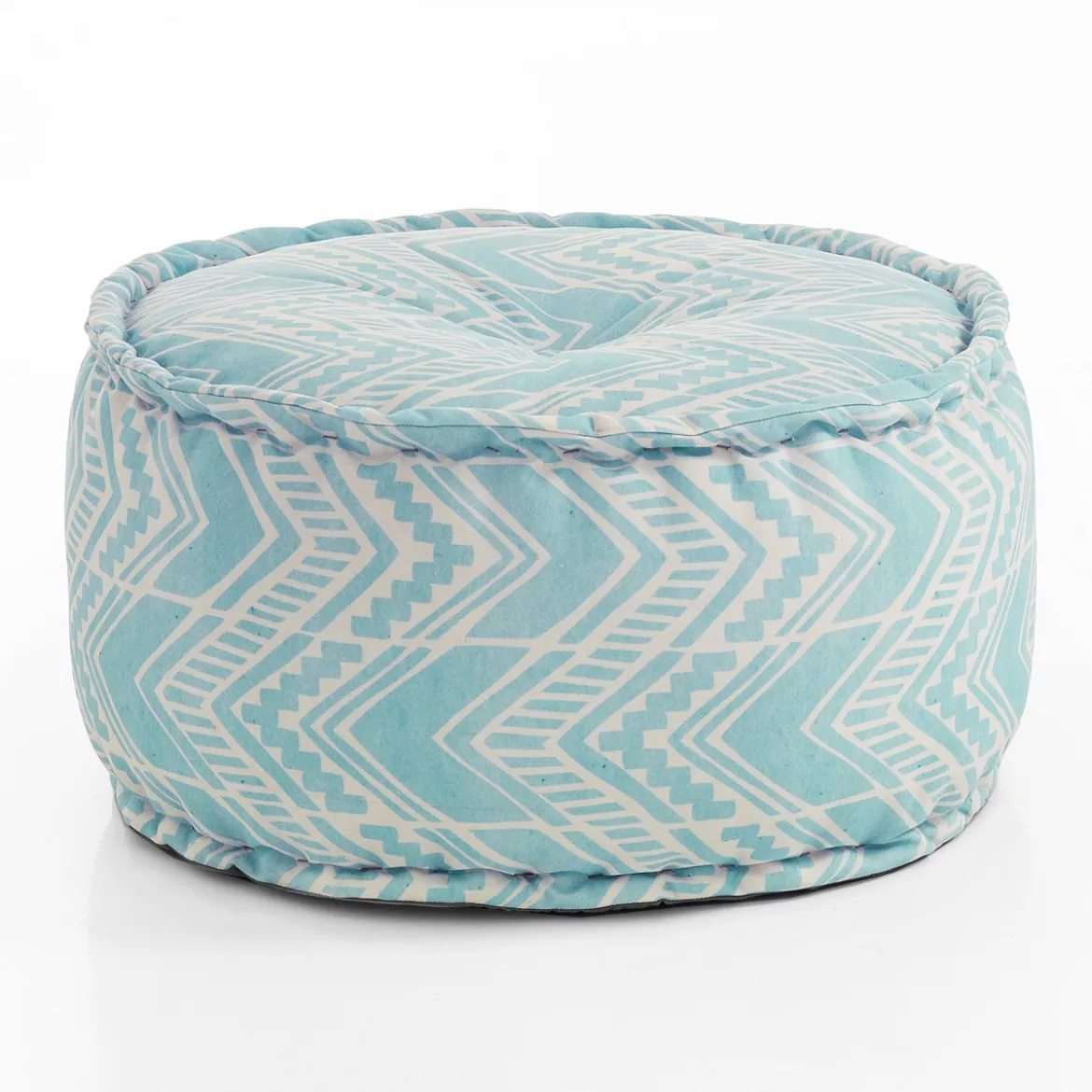 Yara ikat mint pouf outdoor tessuto waterproof cm. 60 x 60 h.30