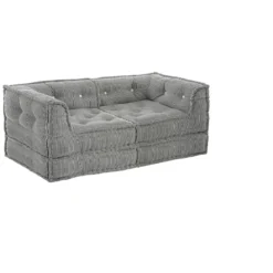 Yara lines divano 2 posti rivestimento cotone bianco dimensioni l160 p80 h40 cm