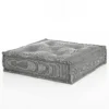 Yara lines pouf quadrato rivestimento cotone bianco dimensioni l80 p80 h20 cm (h35 con bancale)