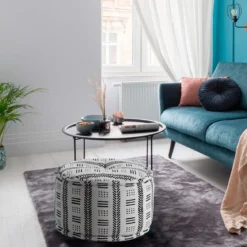 Yara morse pouf rotondo cotone 100% made in india d50 h30 cm