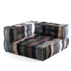 Yara stripes elemento angolare tessuto effetto lana interno in fibre di stoffe non sfoderabile 80x80x40 cm