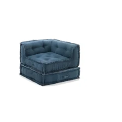 Yara waffle grey poltrona chaise longue rivestimento cotone nido d'ape grigio dimensioni l80 p80 h60 cm