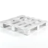 Yara white bancale in legno verniciato bianco opaco finitura liscia 80x80x13 cm
