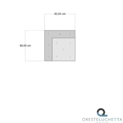 Yara white elemento angolare in cotone bianco con disegni decorativi artigianali 80x80x40 cm