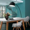 Yet black lampada da terra in metallo nera e base in marmo nero 160x50xh205 cm
