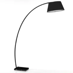 Yet black lampada da terra in metallo nera e base in marmo nero 160x50xh205 cm