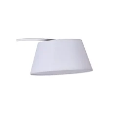 Yet lampada da terra in metallo avorio con base in marmo bianco e paralume in stoffa bianca 160x50 h205 cm