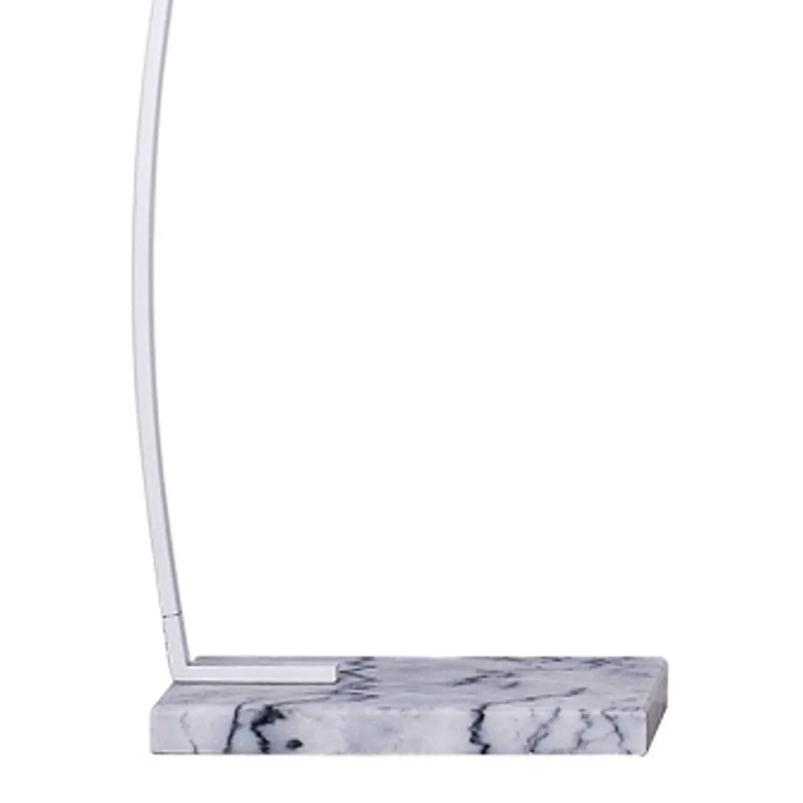 Yet lampada da terra in metallo avorio con base in marmo bianco e paralume in stoffa bianca 160x50 h205 cm