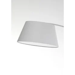Yet lampada da terra in metallo avorio con base in marmo bianco e paralume in stoffa bianca 160x50 h205 cm
