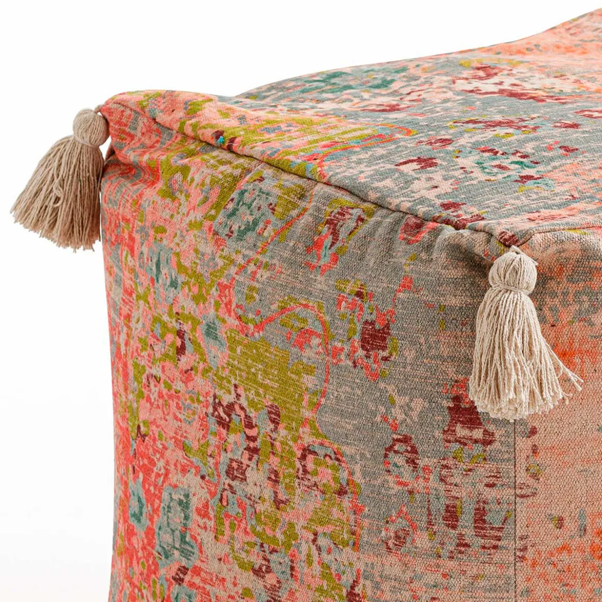 Yoa pouf quadrato rivestimento 100% cotone 45x45xh45 cm