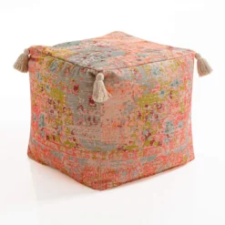 Yoa pouf quadrato rivestimento 100% cotone 45x45xh45 cm