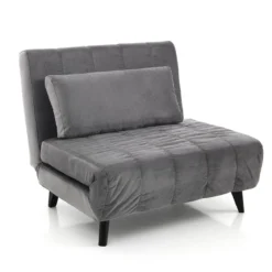 Yole grey poltrona / letto microfibra effetto velluto grigio cm l100 p60 h40 letto cm l100 p190 h27