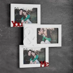 You & me porta foto da parete in legno bianco h.315 l.36 p.24 cm